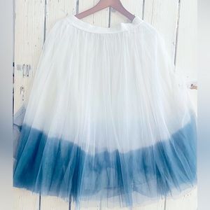 BAILEY44 Anthologie  Cream and Blue Ombré  MIDI Tulle Skirt. NWT